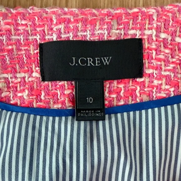 J.Crew Tweed Peplum Lady Jacket Blazer Size 10 - Picture 3 of 6
